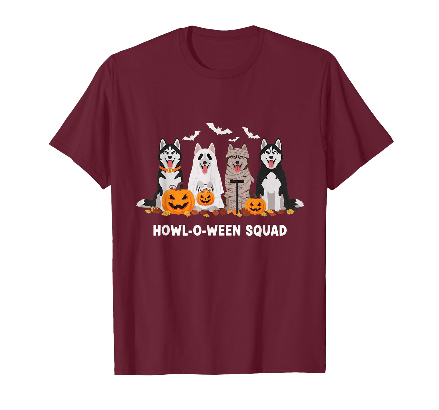 Funny Husky Ghost Dogs Halloween Husky Dog Mom Husky Lover T-Shirt