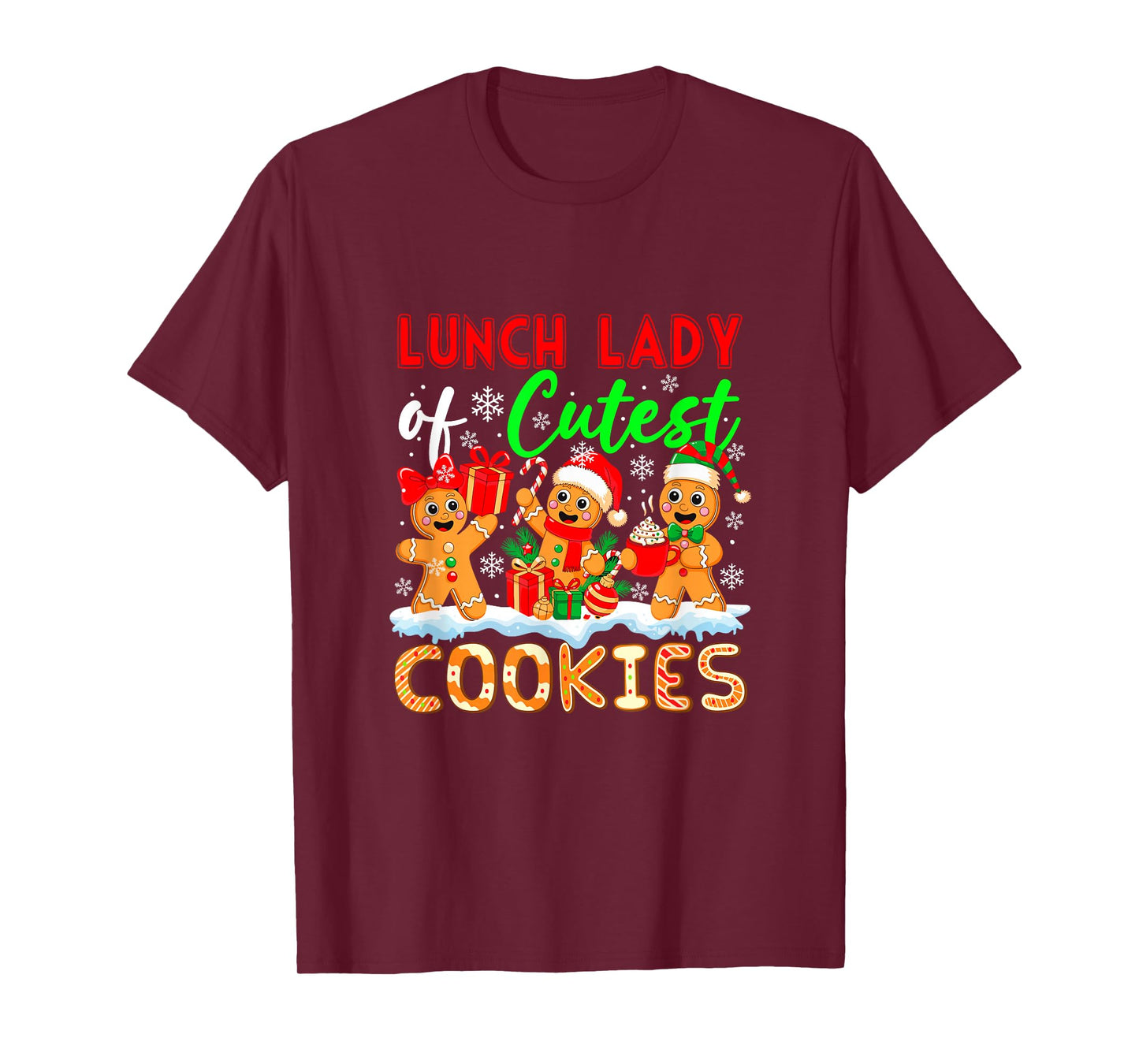 Lunch Lady of Cutest Cookies Gingerbreads Christmas Job Team T-Shirt