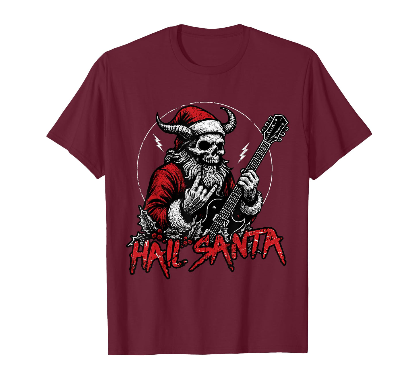 Hail Santa Heavy Pagan Happy Solstice Gothic Metal Christmas T-Shirt