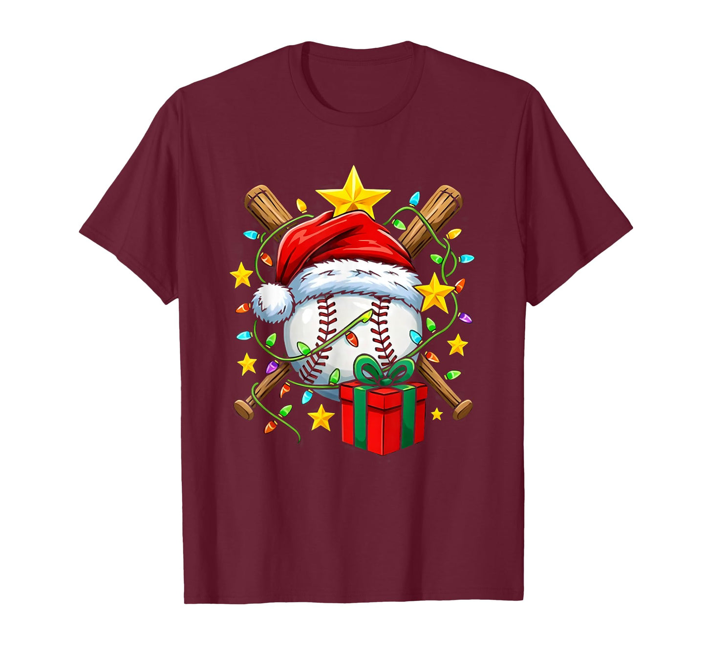Christmas for Boys Kids Christmas Baseball Player Sports T-Shirt