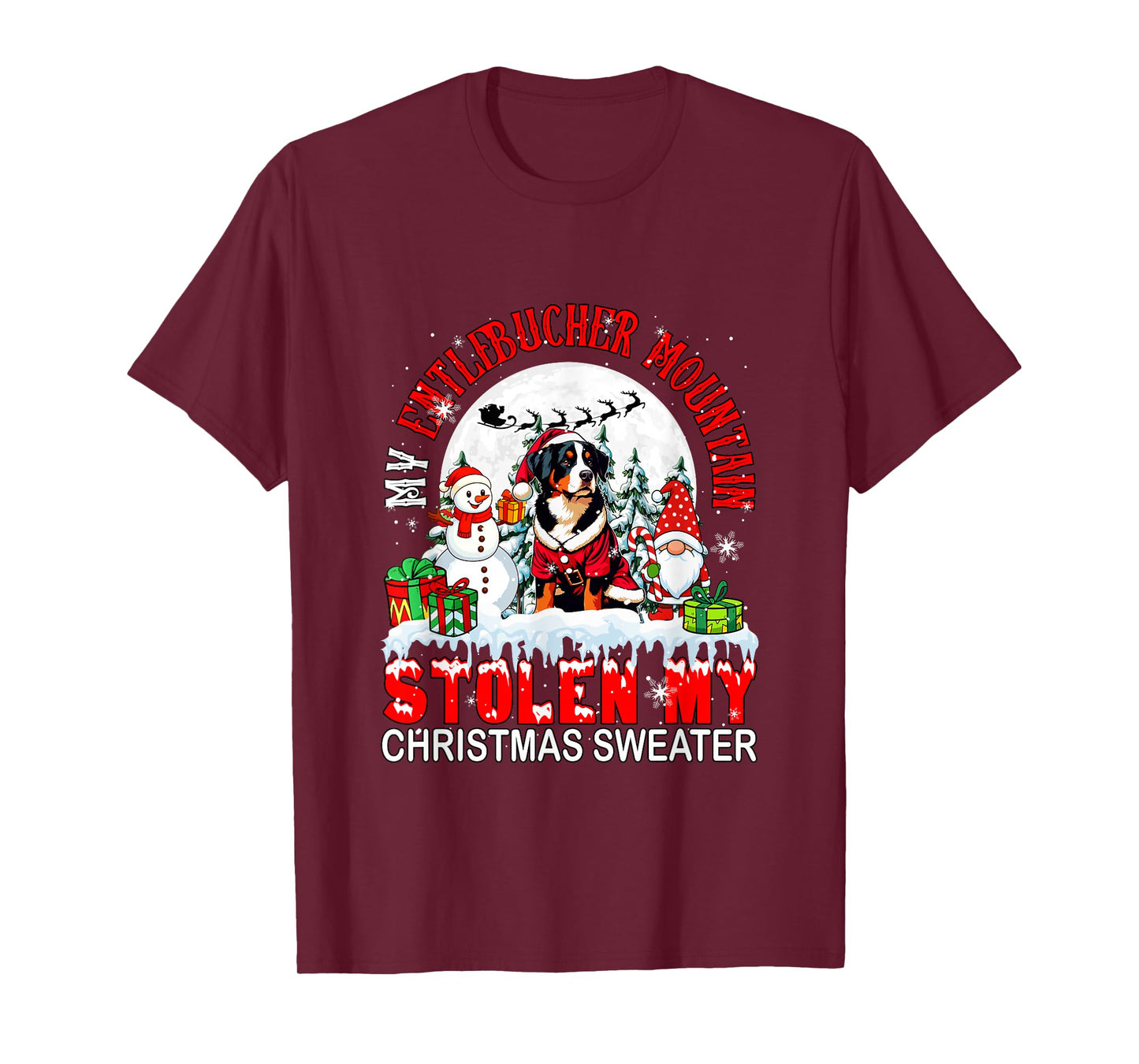 My Entlebucher Mountain Stolen Christmas Sweater Santa Dog T-Shirt