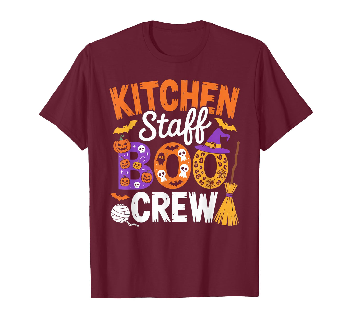 Kitchen Staff Boo Crew Funny Halloween Outfit for Food Team T-Shirt