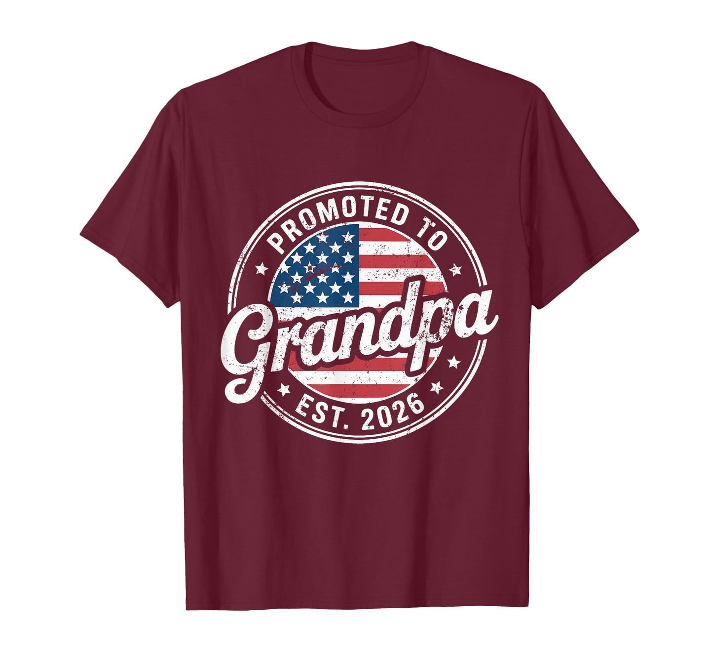 Mens Promoted To Grandpa Est. 2026 New Grandpa USA Vintage T-Shirt