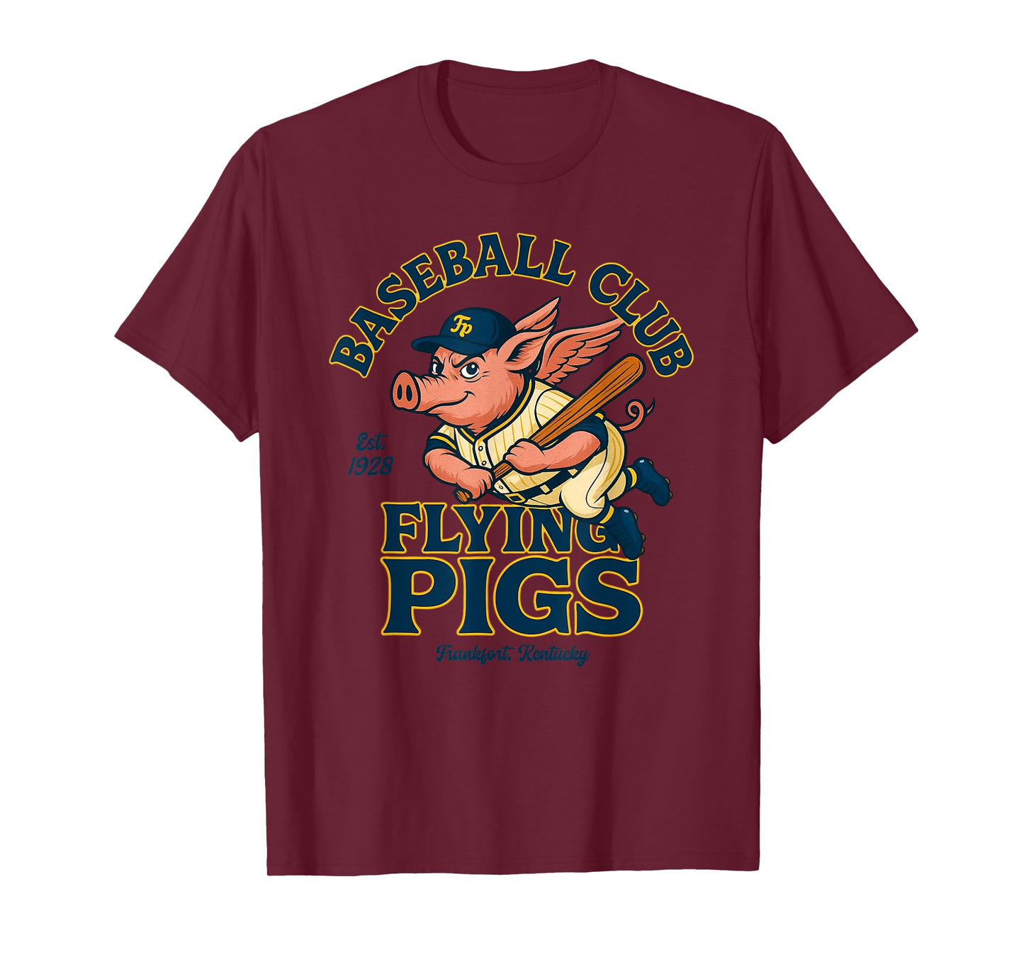 Flying Pigs Retro Minor League Baseball Mascot T-Shirt