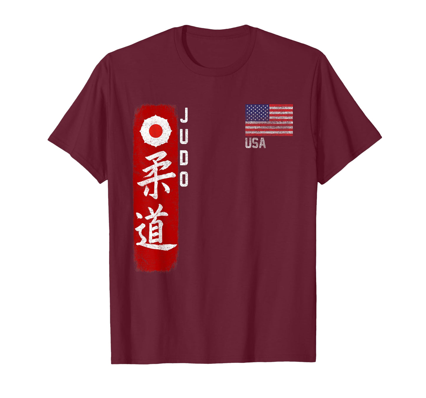 Judo Usa American flag Judoka Dojo Martial art America kanji T-Shirt for Women Men