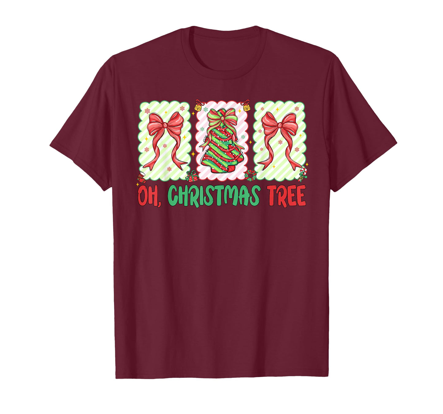 Oh Christmas Tree Cakes Debbie Becky Jen Cake Lovers Xmas T-Shirt