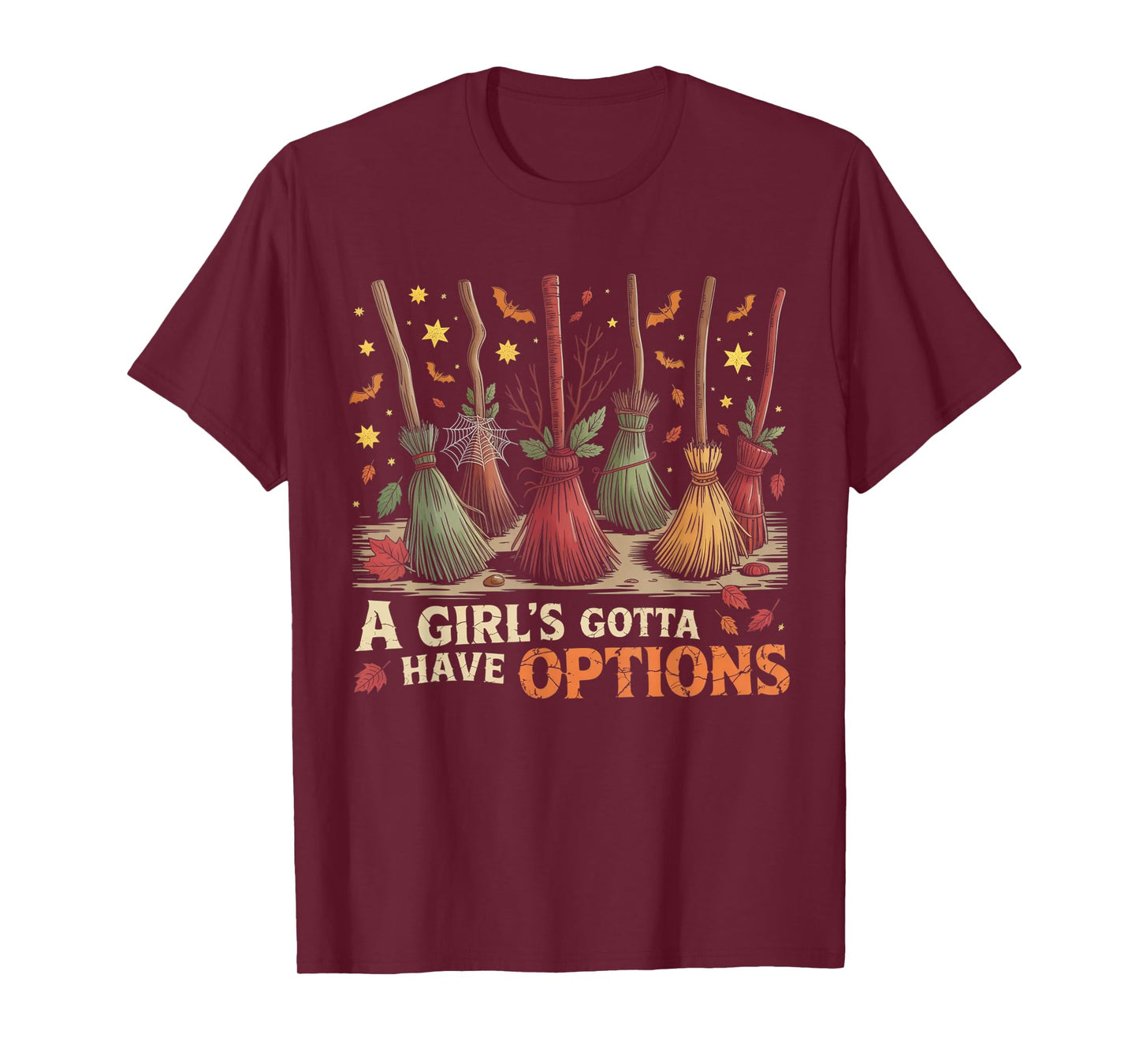 Retro a Girl’s Gotta Have Options Spooky Witches Halloween T-Shirt