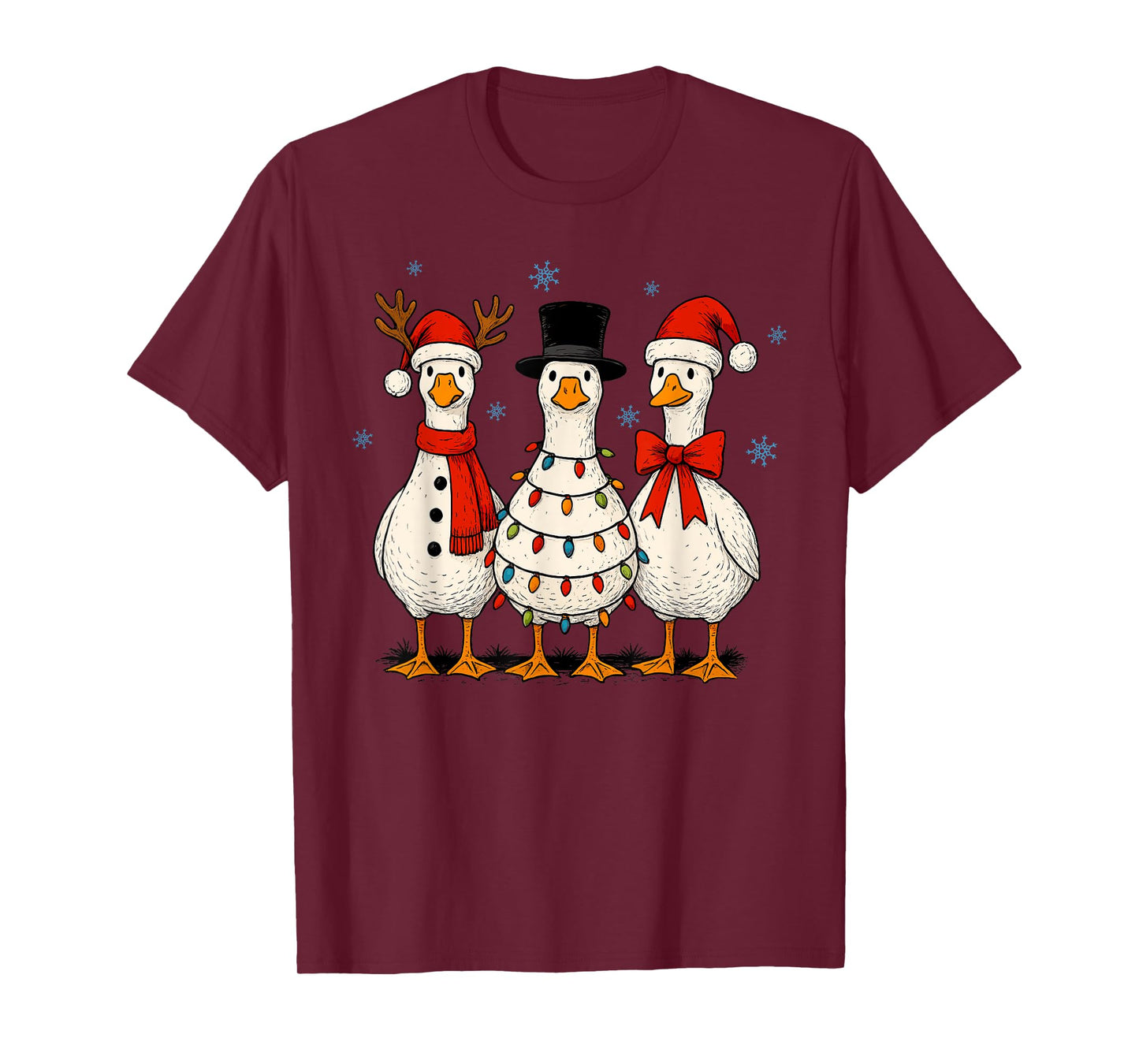 Goose Squad Christmas Light Reindeer Crew Xmas Matching T-Shirt