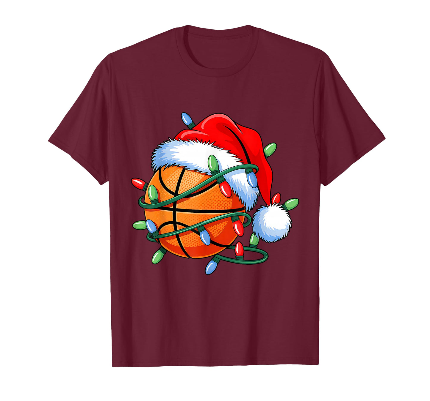 Basketball Ball Santa Hat Xmas Christmas Basketball Lover T-Shirt
