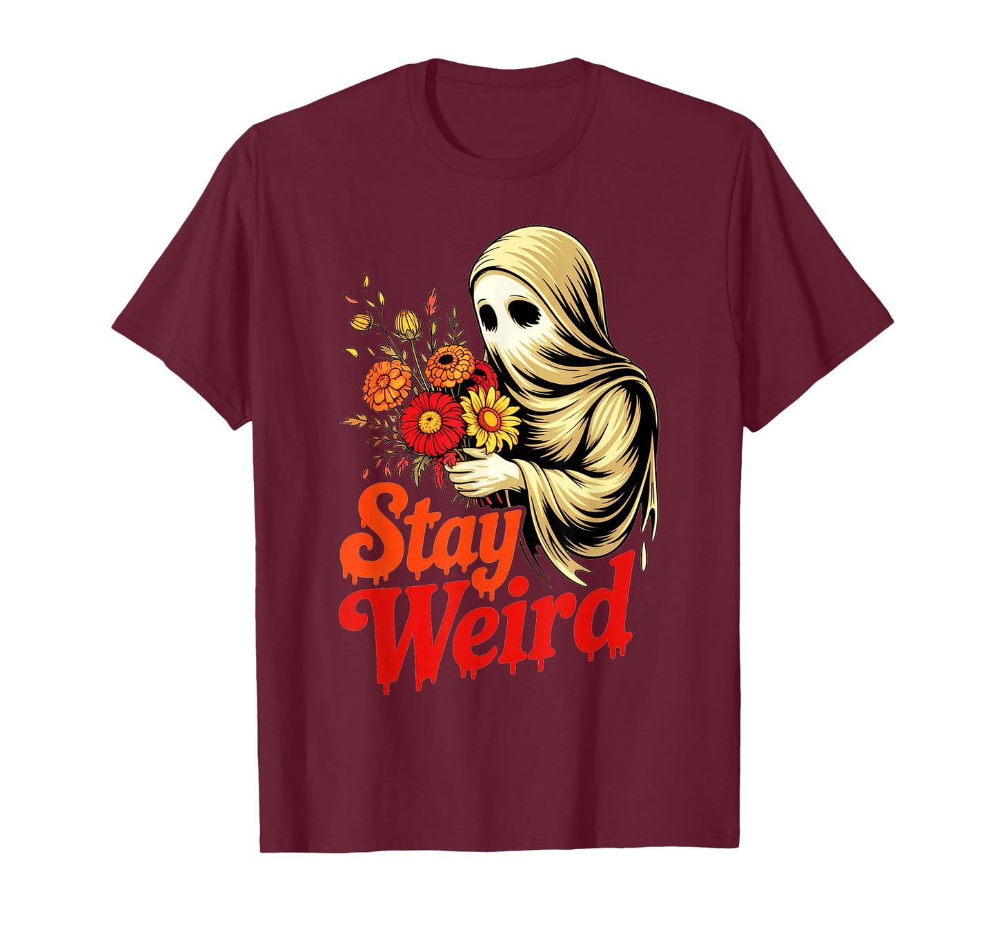 Cute Boo Stay Weird Funny Sayings Cute Halloween Women Men T-Shirt