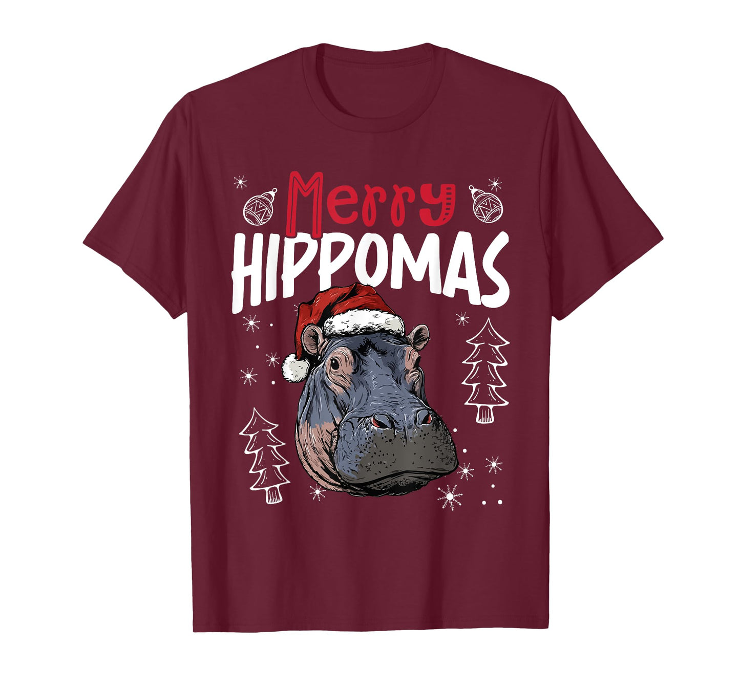 Merry Hippomas Funny Christmas Hippo T-Shirt