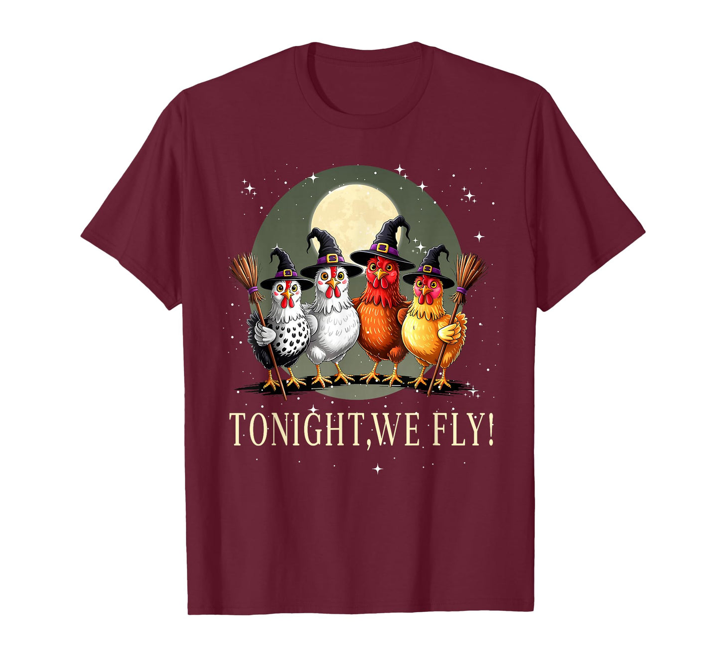 Tonight We Fly Funny Chicken Spooky Season Farm Halloween T-Shirt
