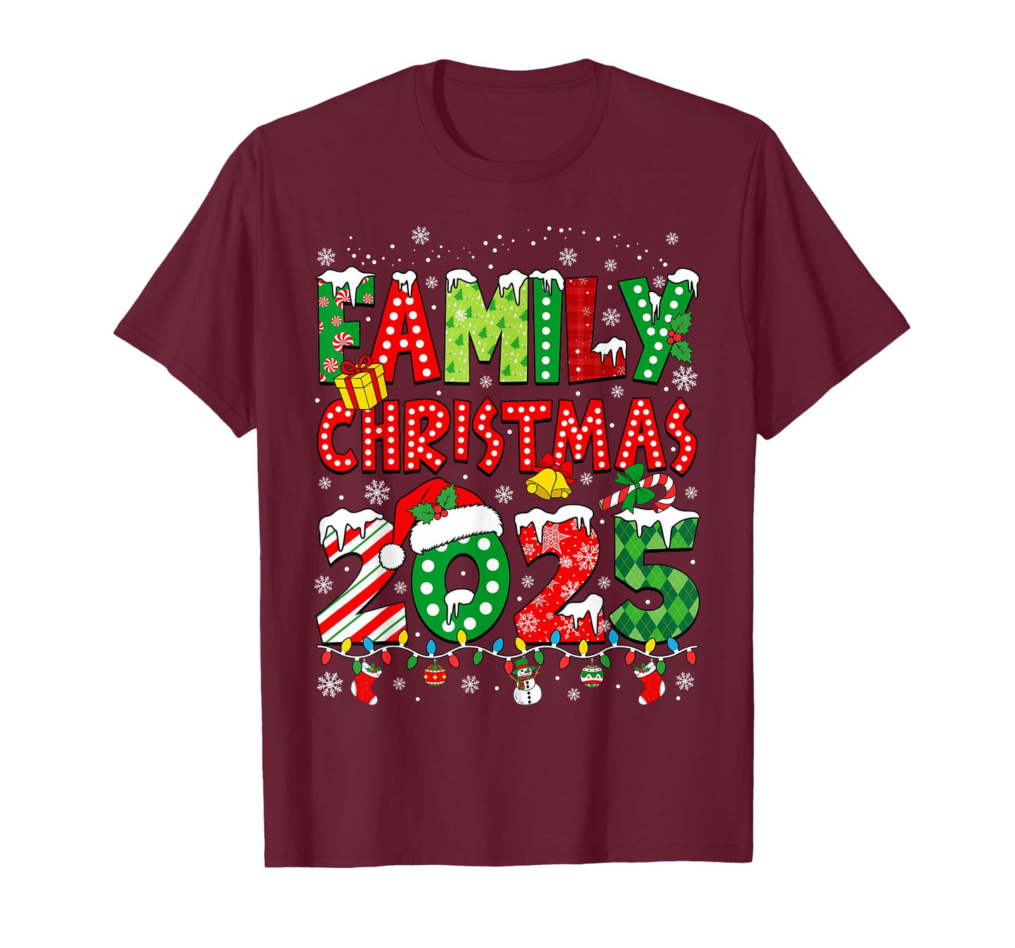 Family Christmas 2025 Matching Squad Santa Elf Funny Xmas T-Shirt