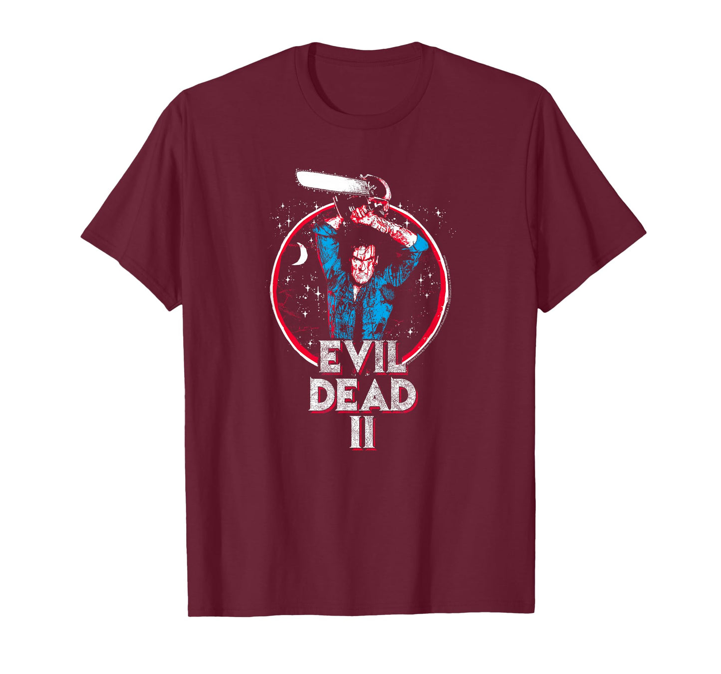 Evil Dead 2 Ash and Chainsaw Circle Logo Horror Movie T-Shirt