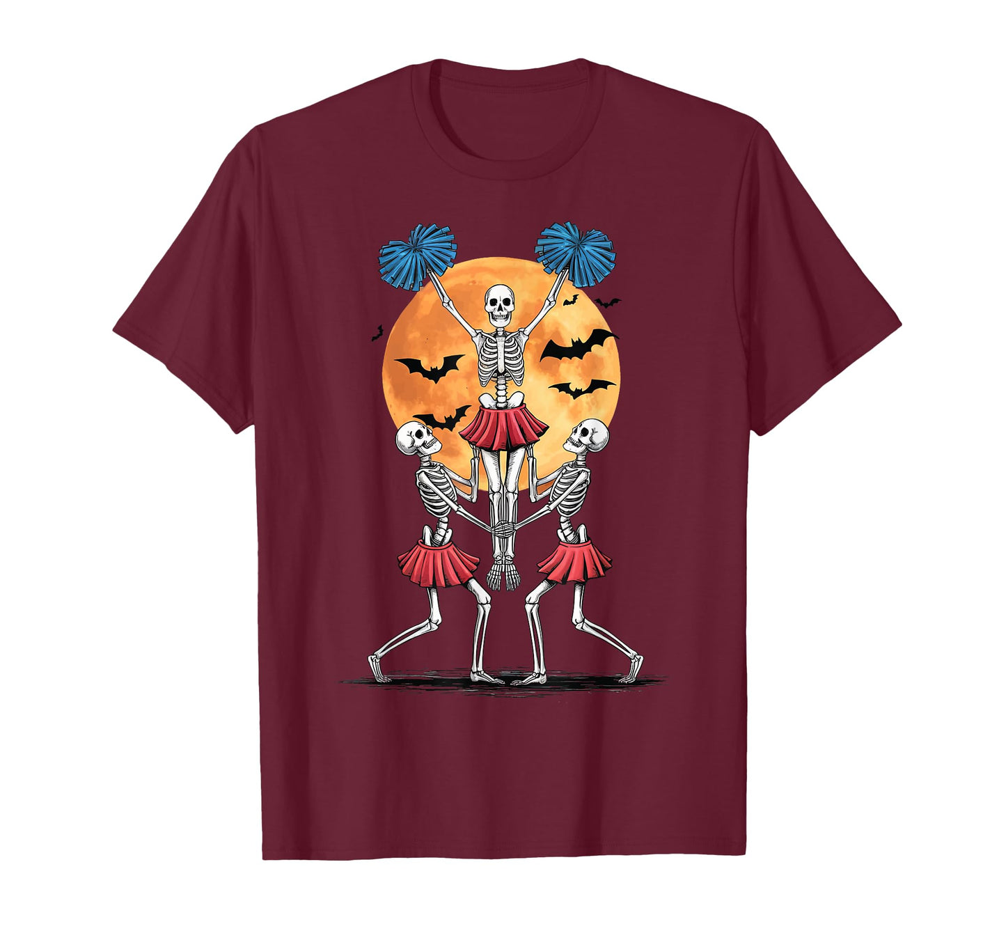 Skeleton Cheerleader Cheerleading T-Shirt