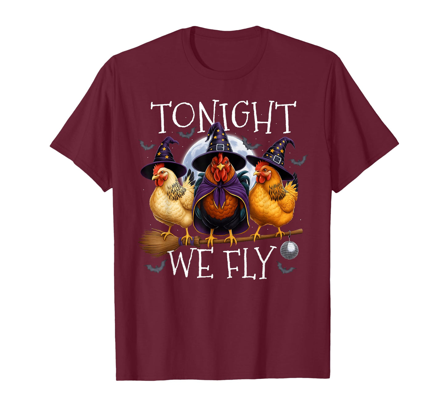 Funny Tonight We Fly Chicken Spooky Season Halloween Farm T-Shirt