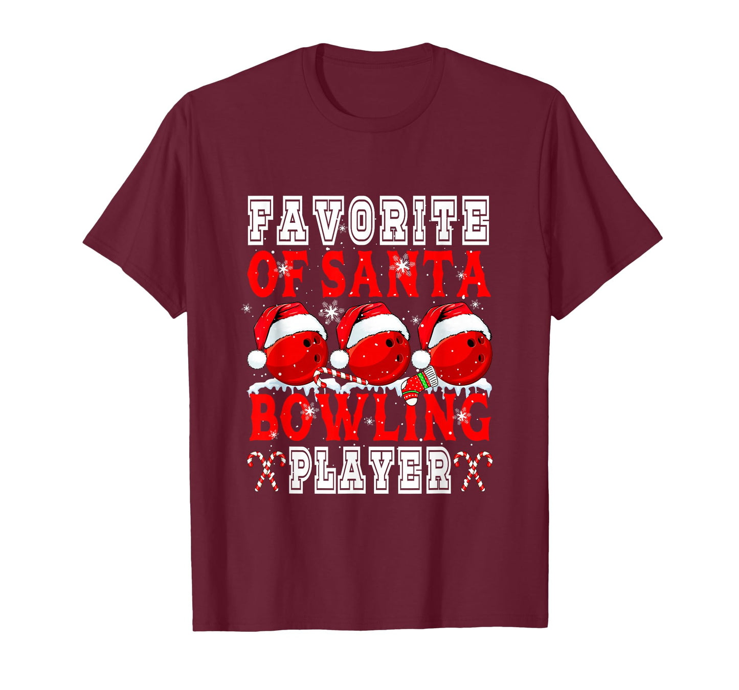 Favorite of Xmas Santa Funny Bowling Player Matching Team T-Shirt