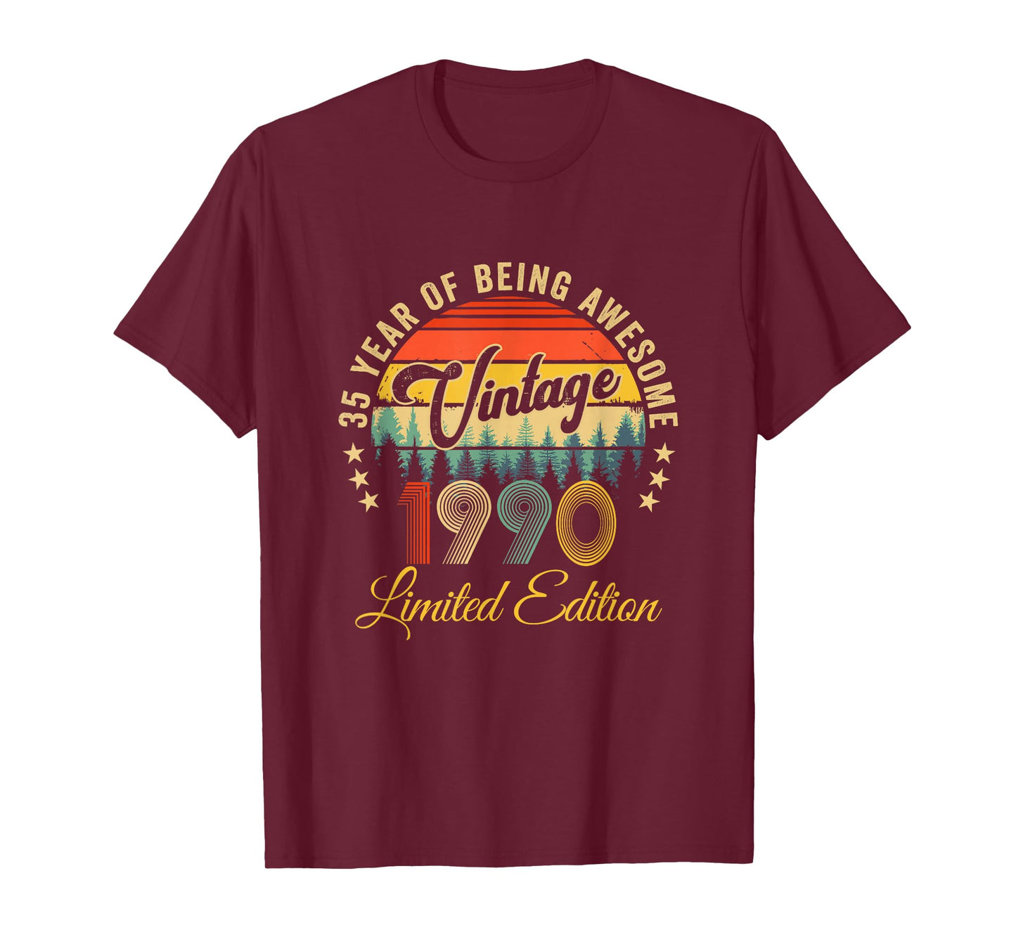 Vintage 1990 Limited Edition 35 Year Old 35Th Birthday T-Shirt