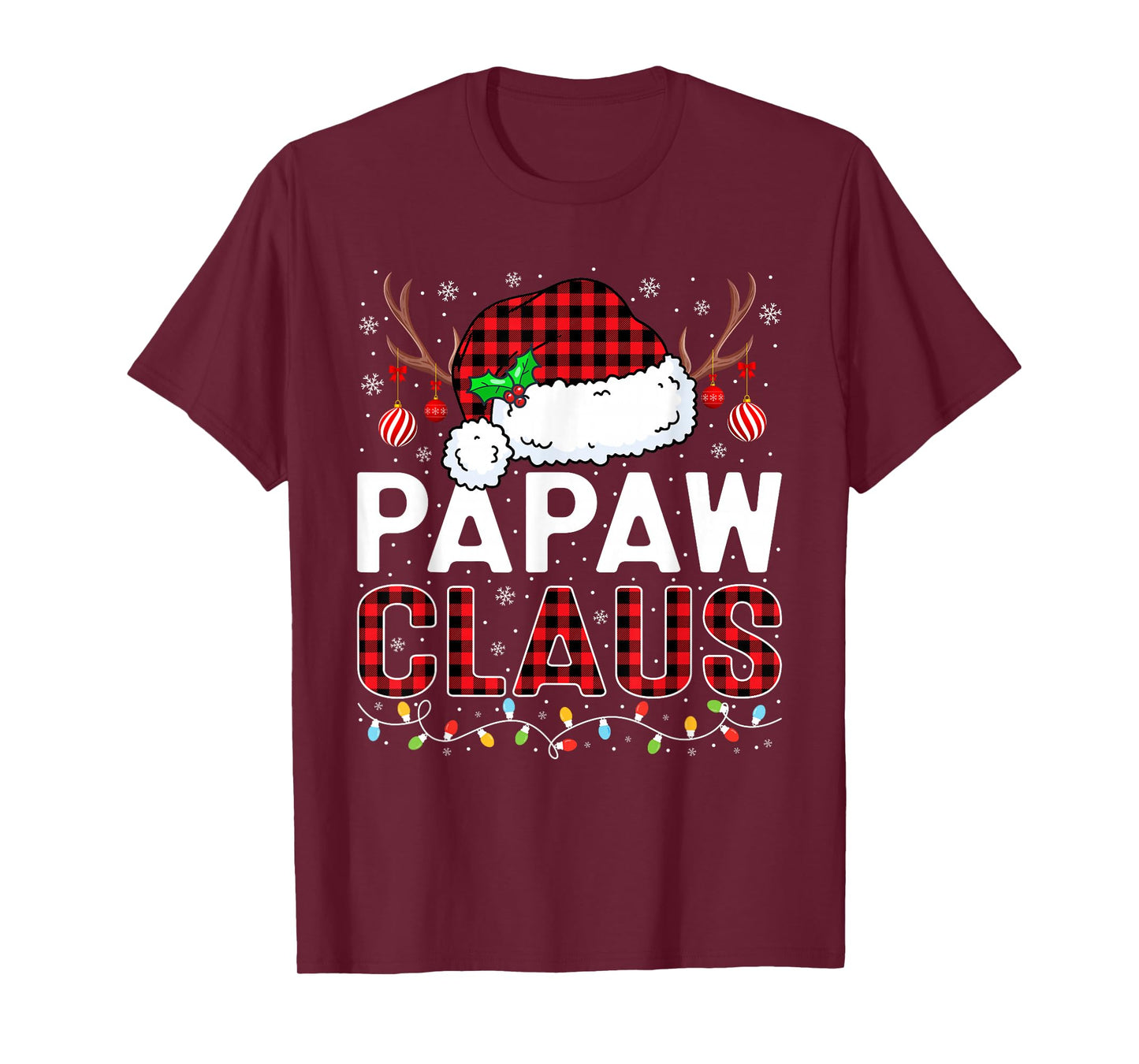 Christmas Lights Papaw Claus Family Matching Xmas Pajama T-Shirt