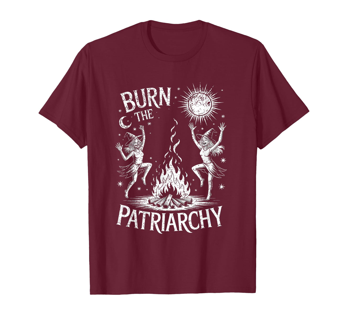 Burn The Patriarchy Halloween Occult Feminist Witch Women T-Shirt
