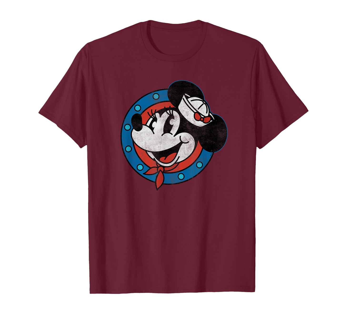 Disney Cruise Sailor Minnie Mouse Distressed Retro Vintage T-Shirt