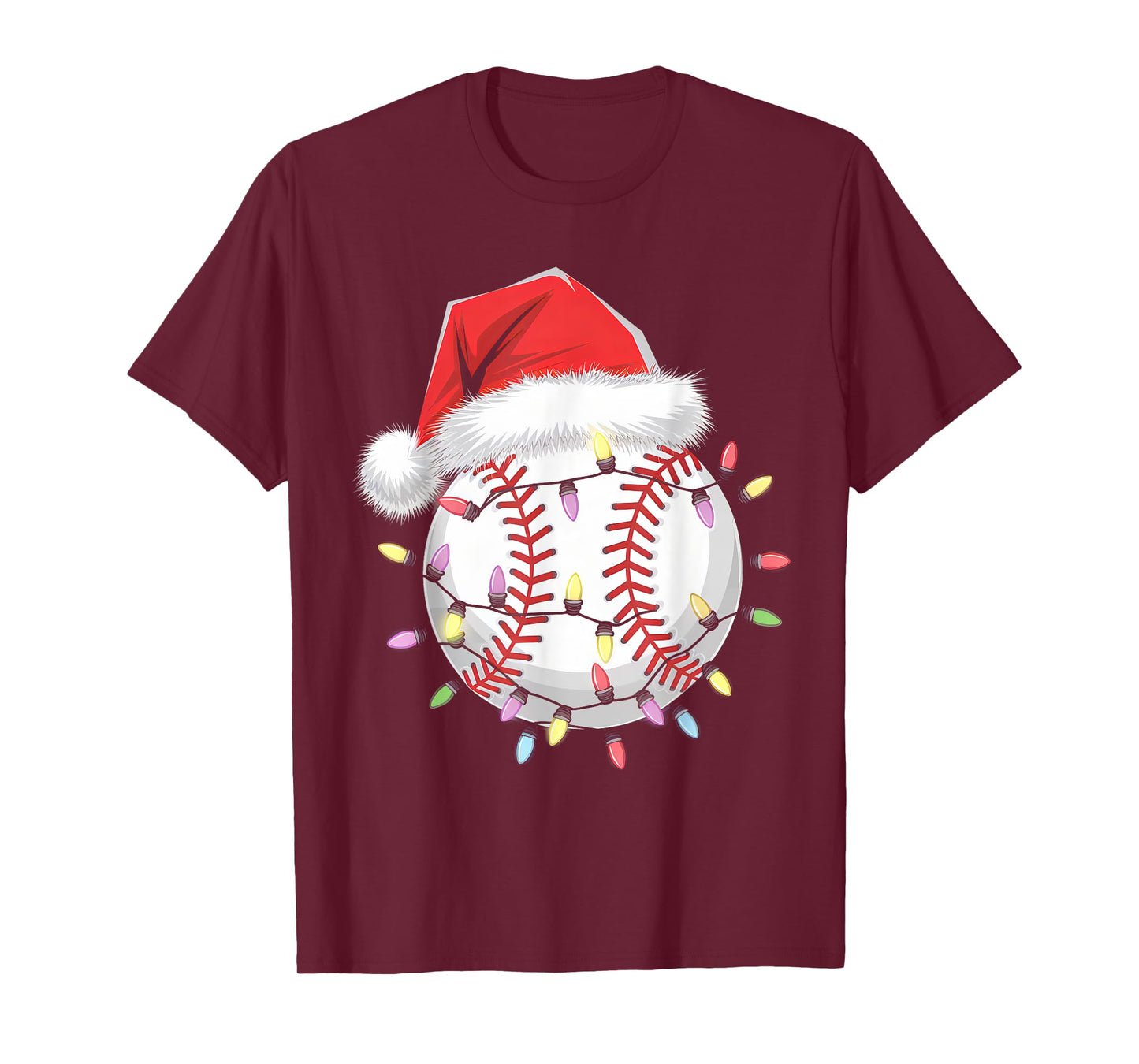 Santa Sports Design For Men Boys Christmas Baseball Player T-Shirt