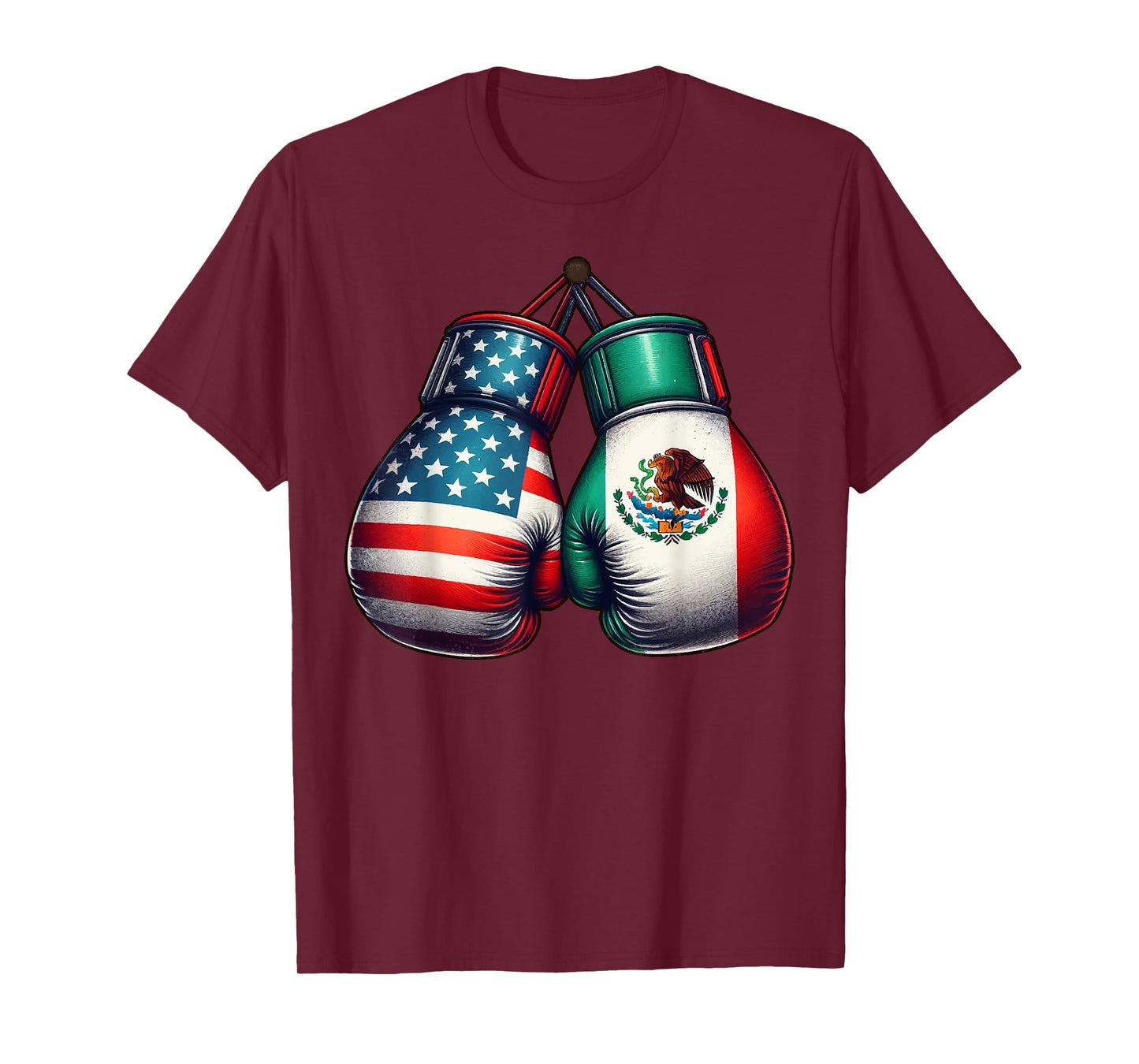 Vintage style boxing gloves with USA and Mexican flags great T-Shirt
