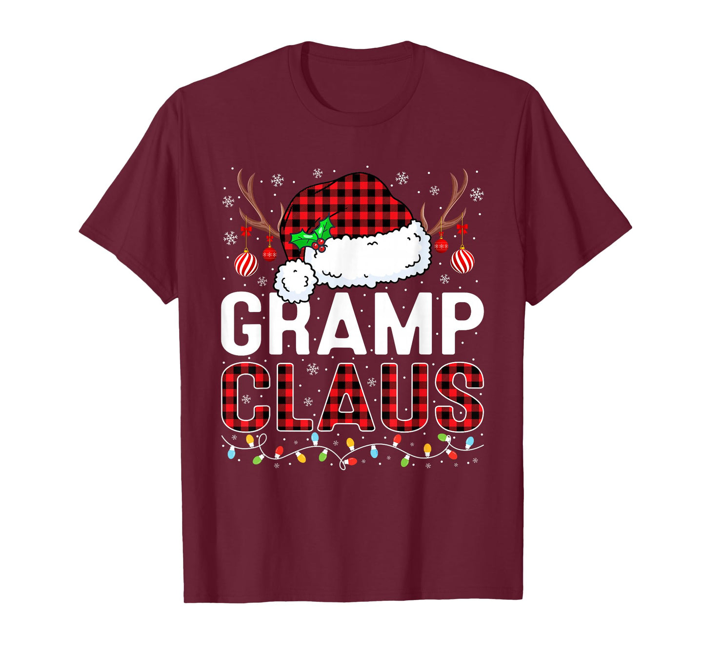 Christmas Lights Gramp Claus Family Matching Xmas Pajama T-Shirt