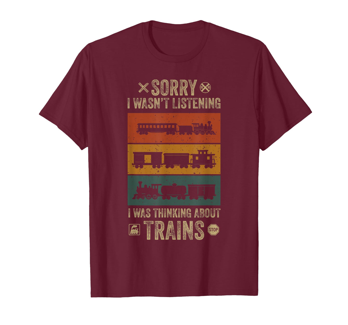 Vintage Wagon Train Lover Model Railroad Conductor Funny Fun T-Shirt