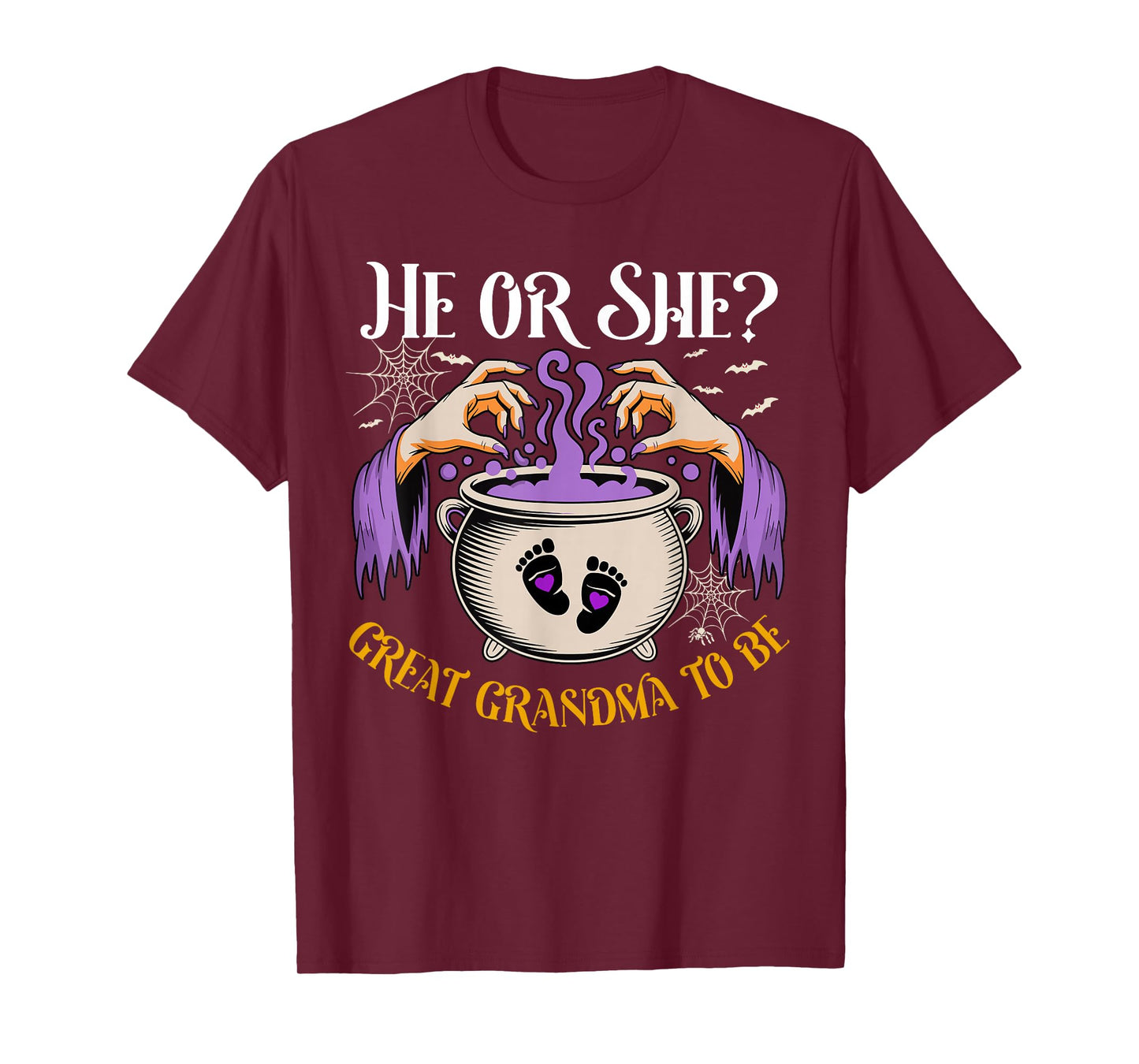 He Or She Great Grandma to Be Baby Reveal Halloween Costume T-Shirt