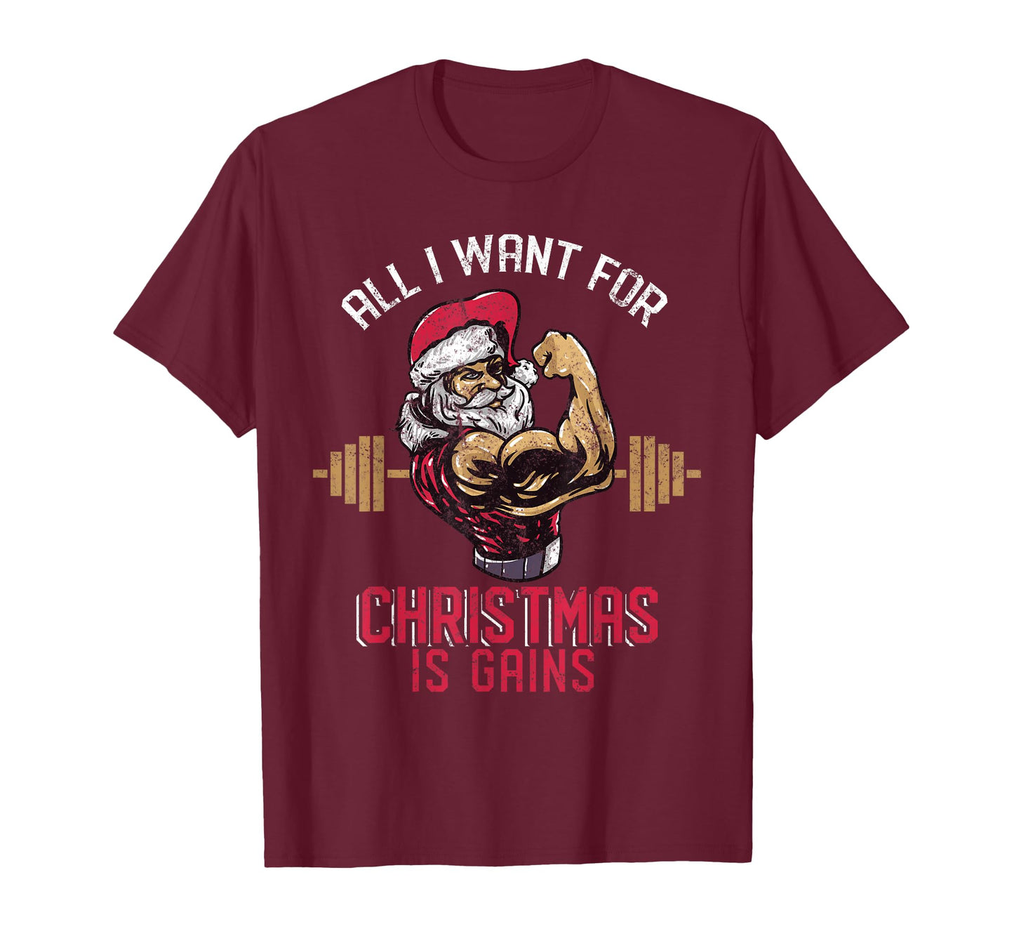Funny Christmas Weightlifting Workout T-Shirt T-Shirt