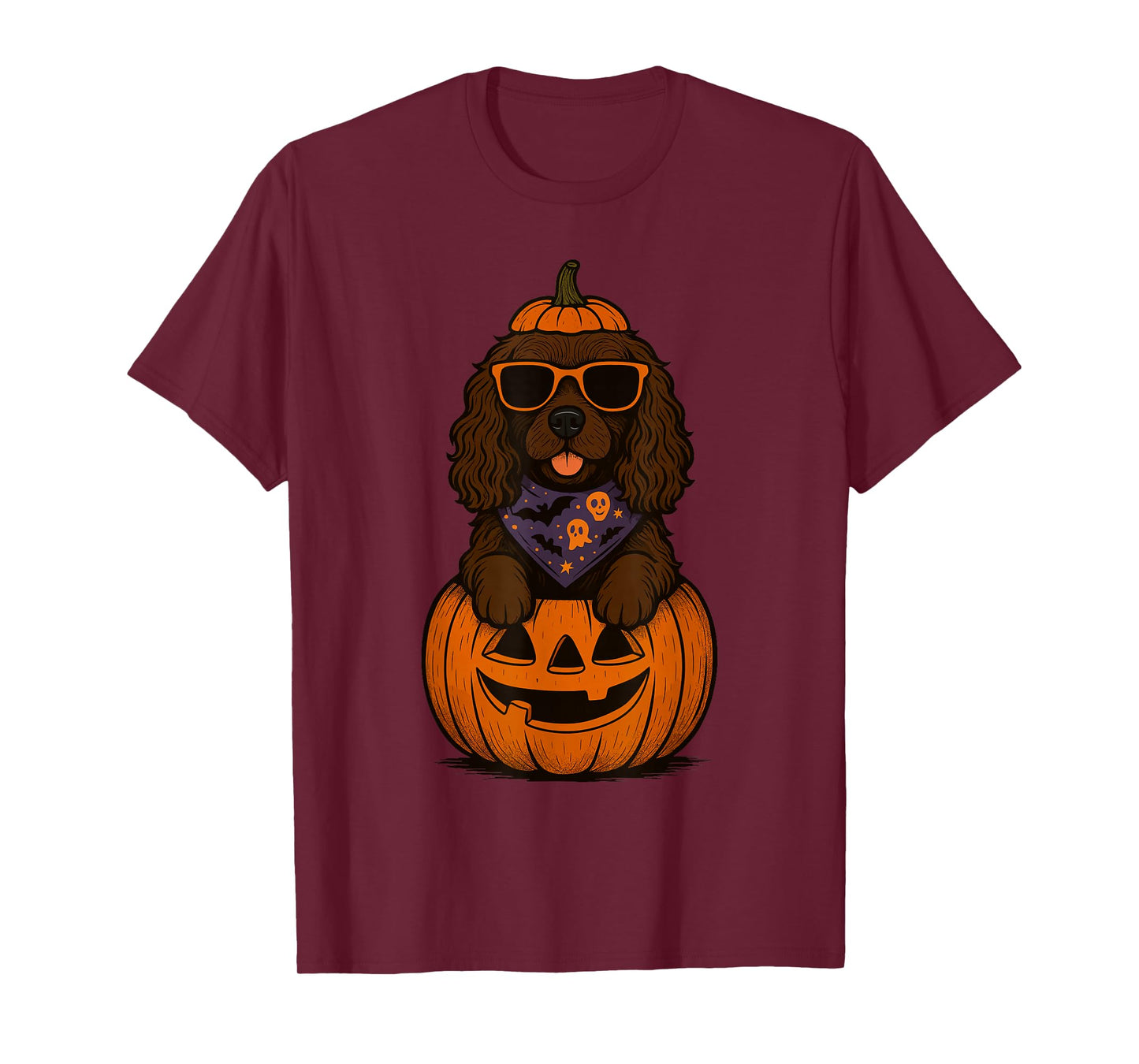 Spooky Boykin Spaniel Pumpkin Halloween Dog Lover T-Shirt