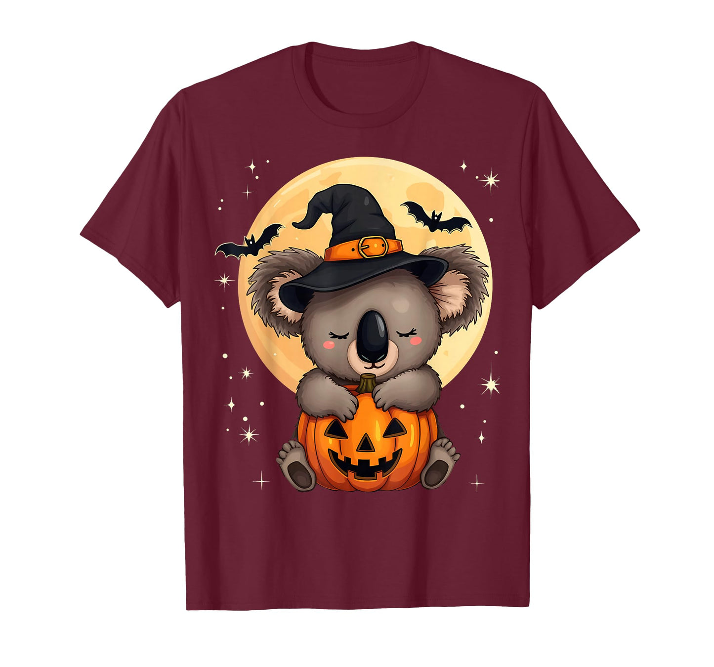 Halloween Koala Witch Hat Pumpkin Spooky T-Shirt