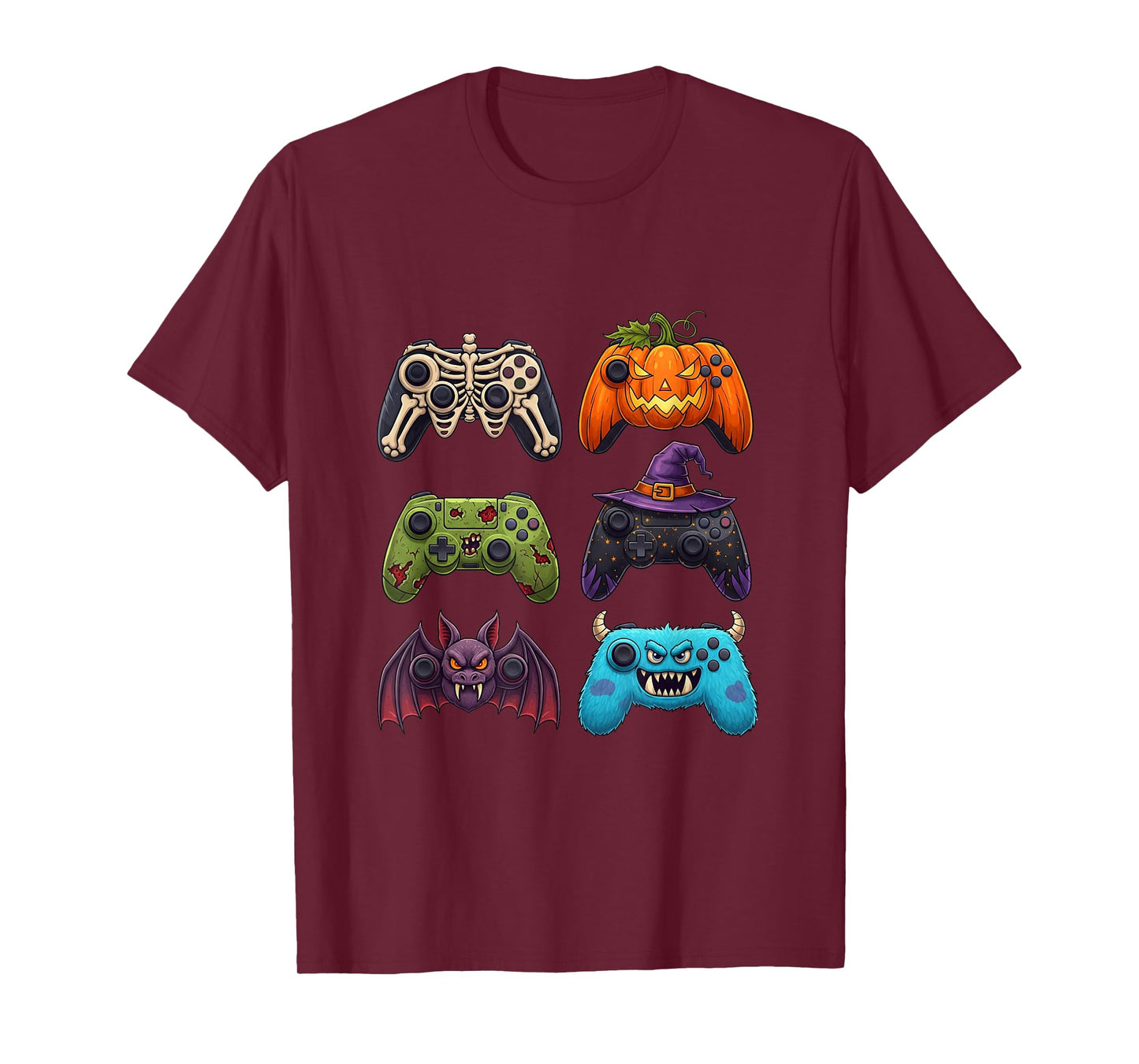 Halloween Skeleton Zombie Gaming Controllers Mummy Boys Kids T-Shirt