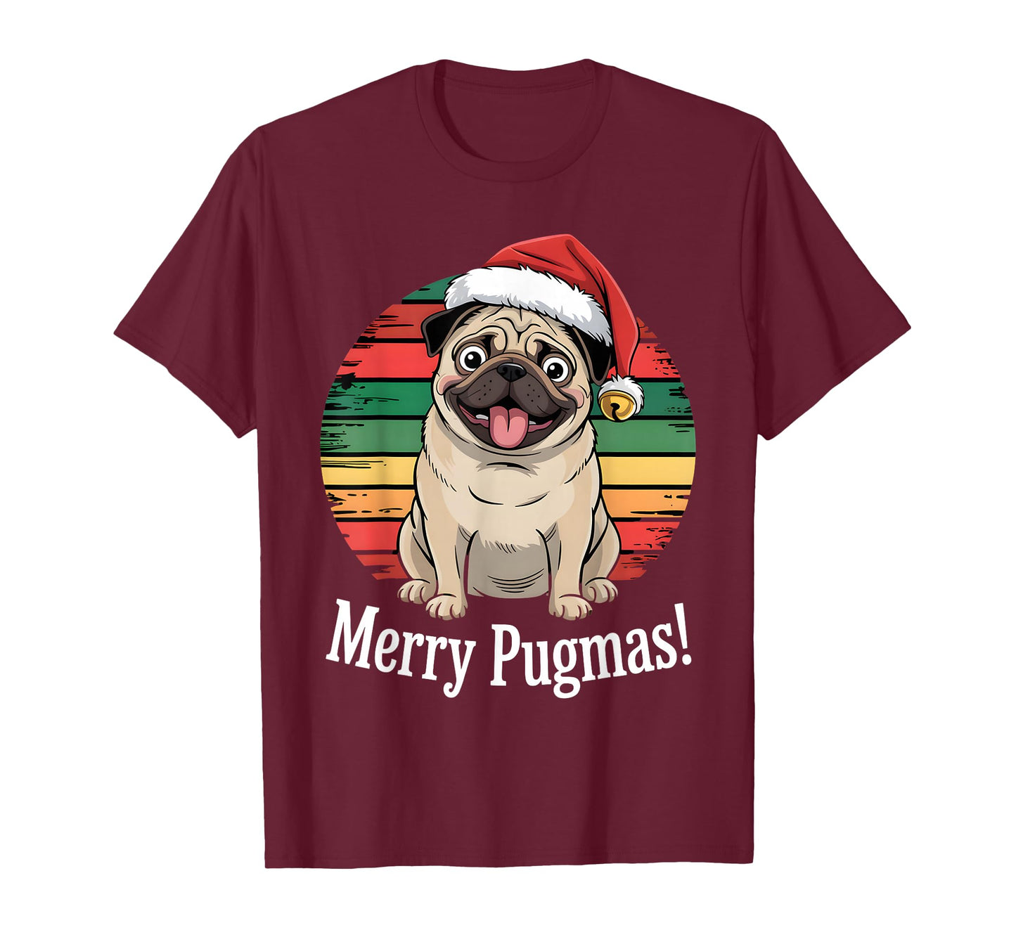 Funny Father Christmas Xmas Pug Puppy Dogs Party Costume T-Shirt