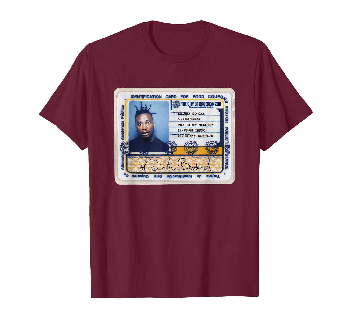 Ol' Dirty Bastard Return To The 36 Chambers ID Card ODB T-Shirt
