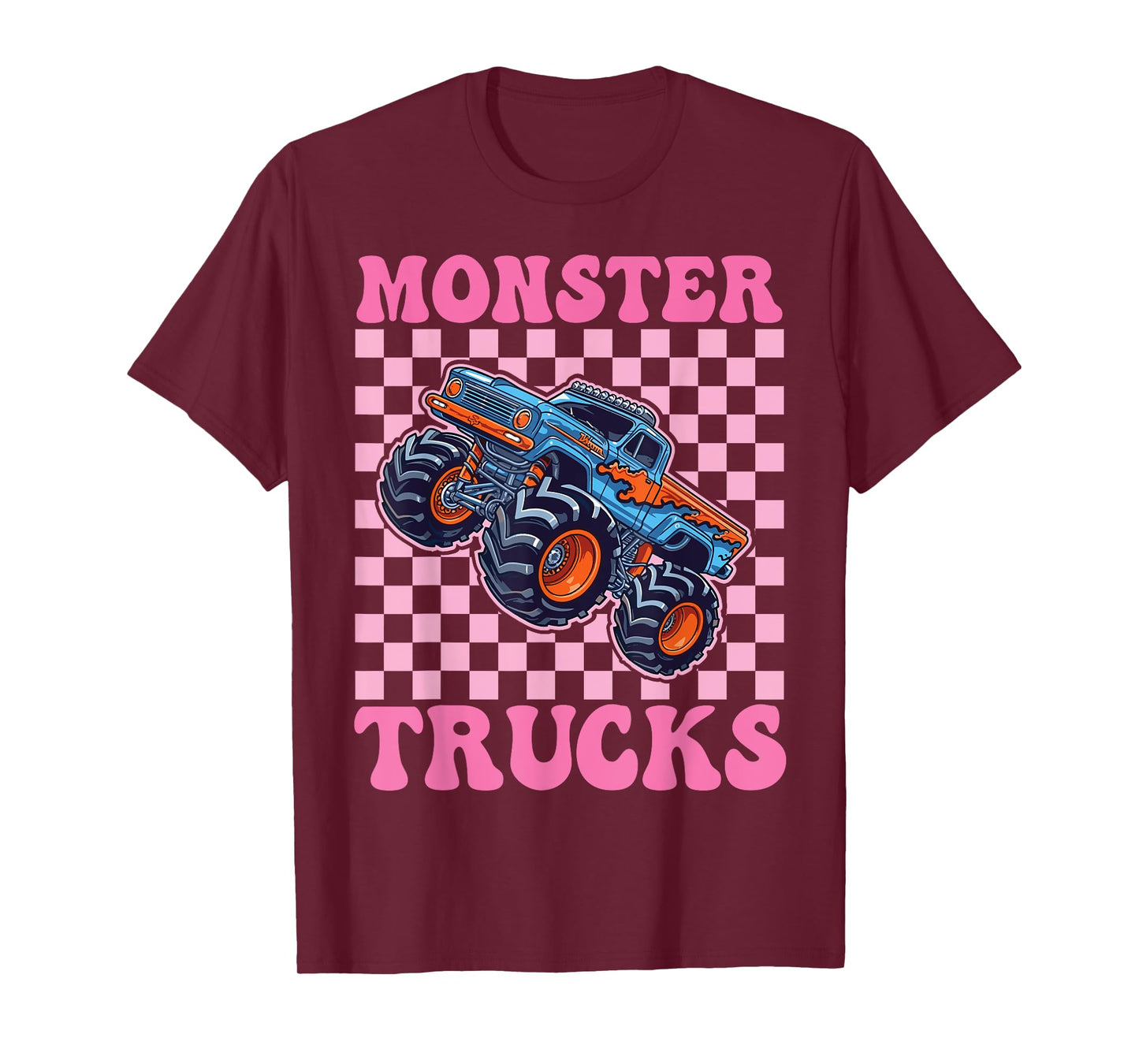 Monster Truck for Toddlers, Girl Monster Truck Retro Vintage T-Shirt