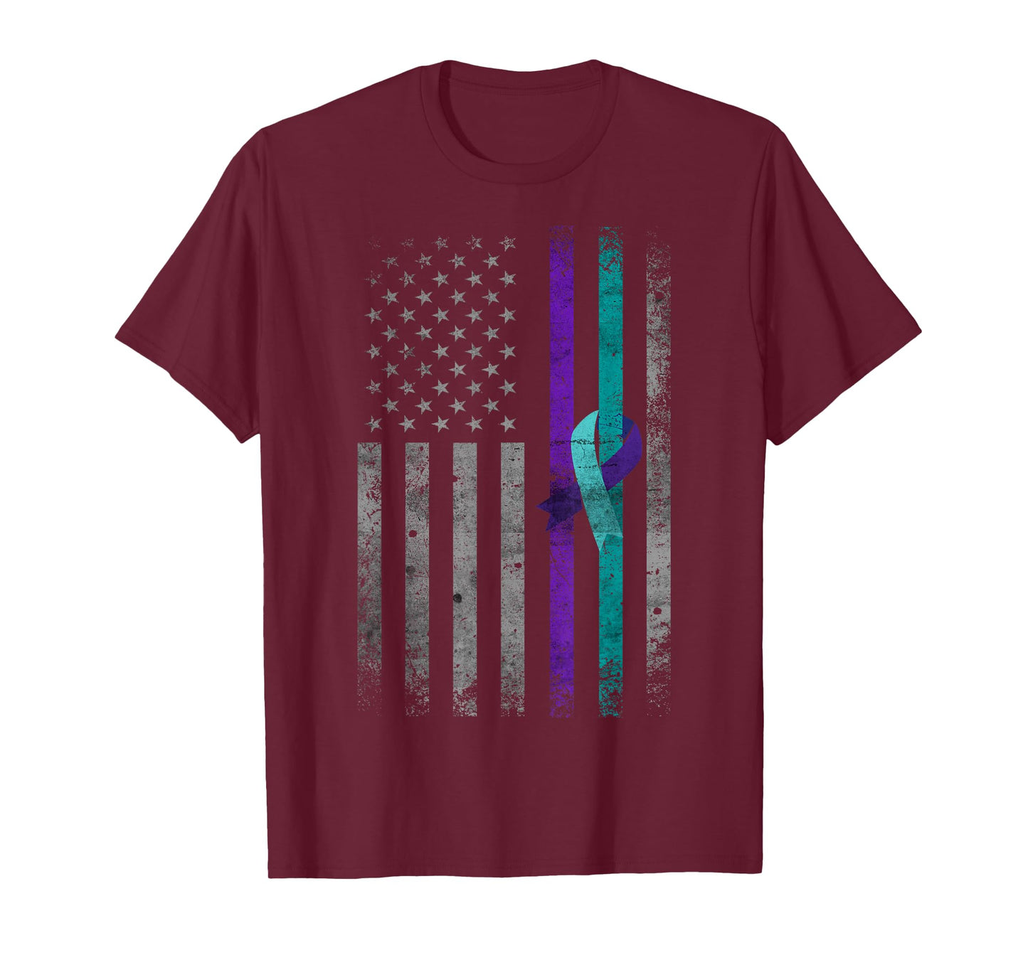 Vintage American Flag Suicide Prevention Awareness T-Shirt
