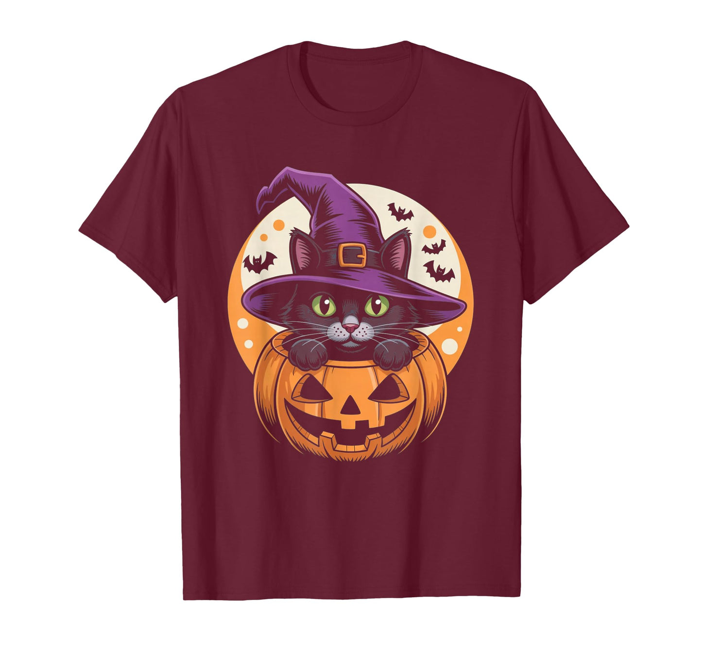 Cat Halloween Pumpkin Black Cat Scarry Spooky Gifts Kids T-Shirt
