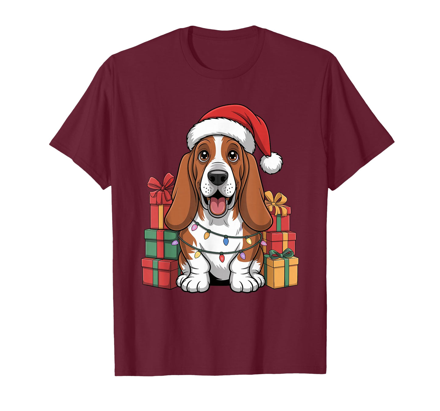 Cute Basset Hound Christmas Holiday Basshole Dog Lover T-Shirt