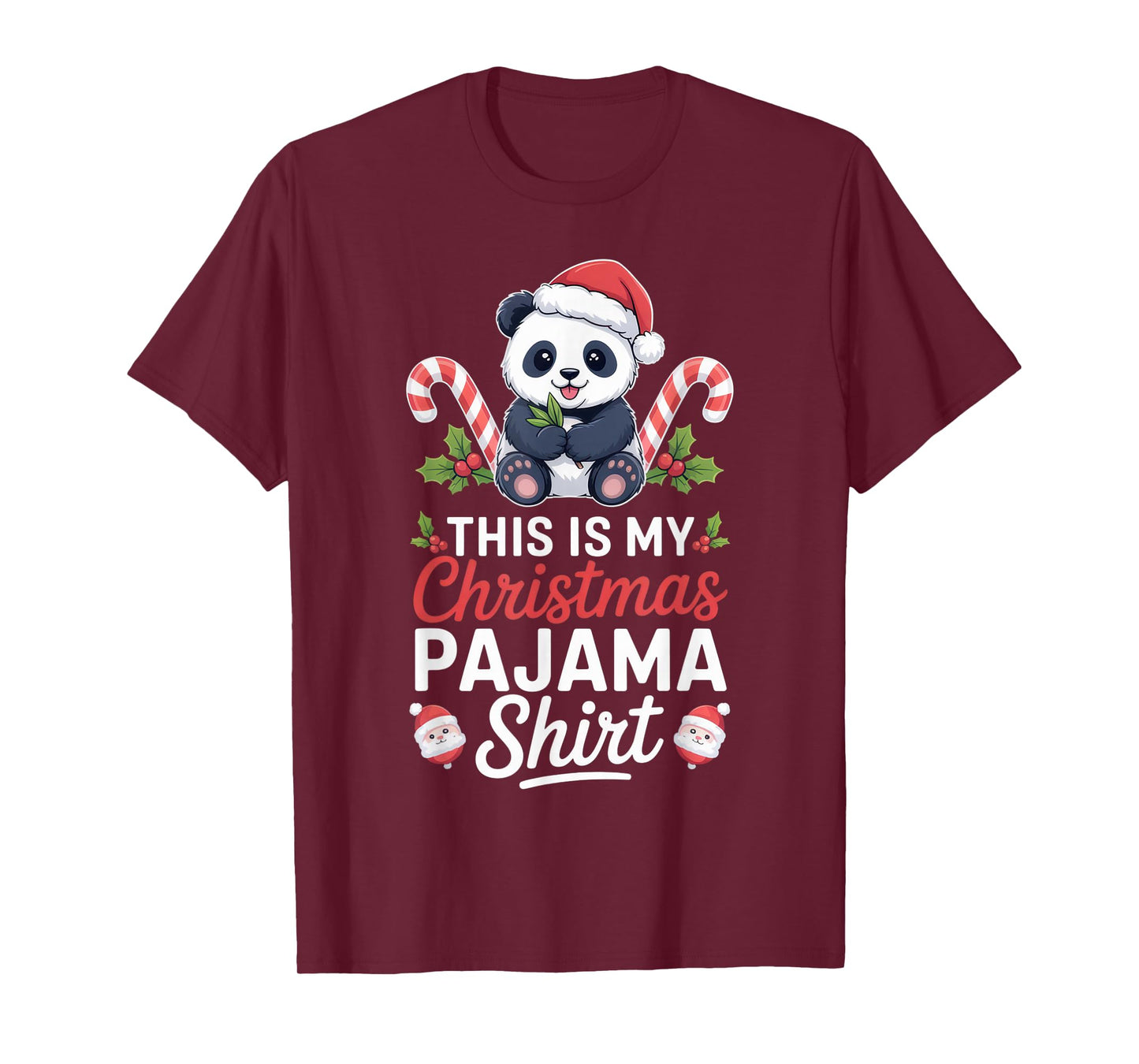 This is My Christmas Pajama Panda Funny Holiday Outfit T-Shirt