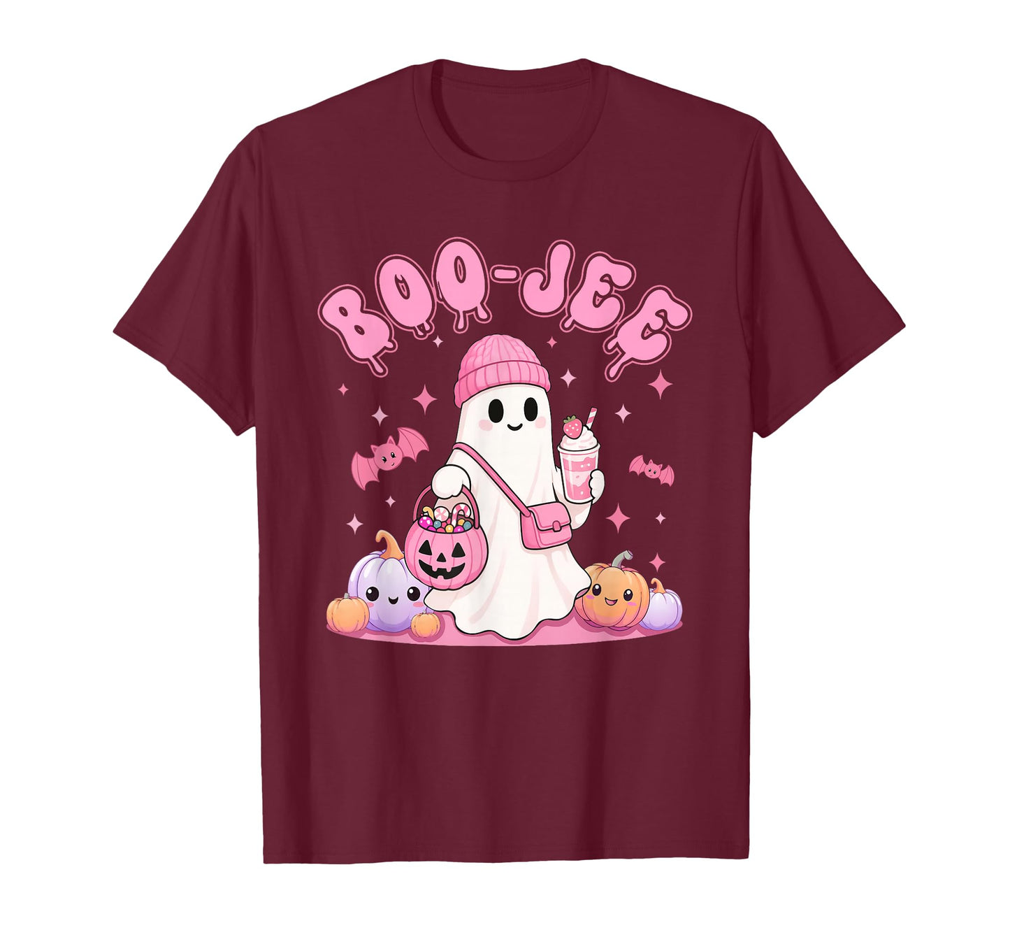 Coquette Leopard Ghost Coffee Boo-JEE Halloween Boujee Ghost T-Shirt