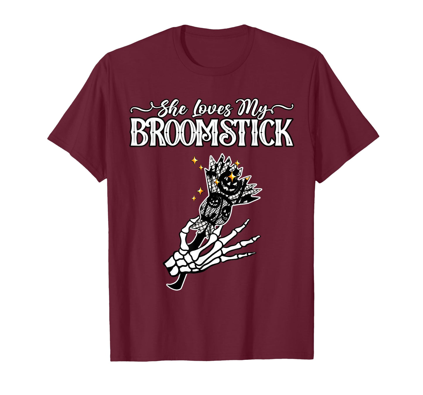 She Loves My Broomstick I Like Her Pumpkins Couple Halloween T-Shirt