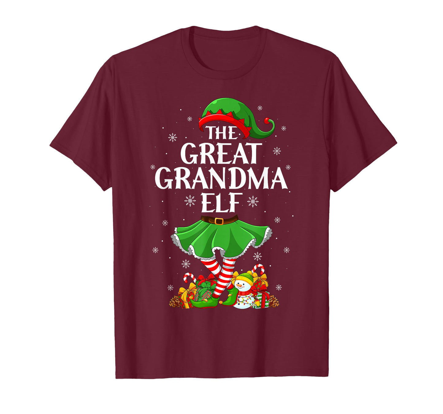 Great Grandma Elf Christmas Family Elf Squad Xmas Girl Women T-Shirt