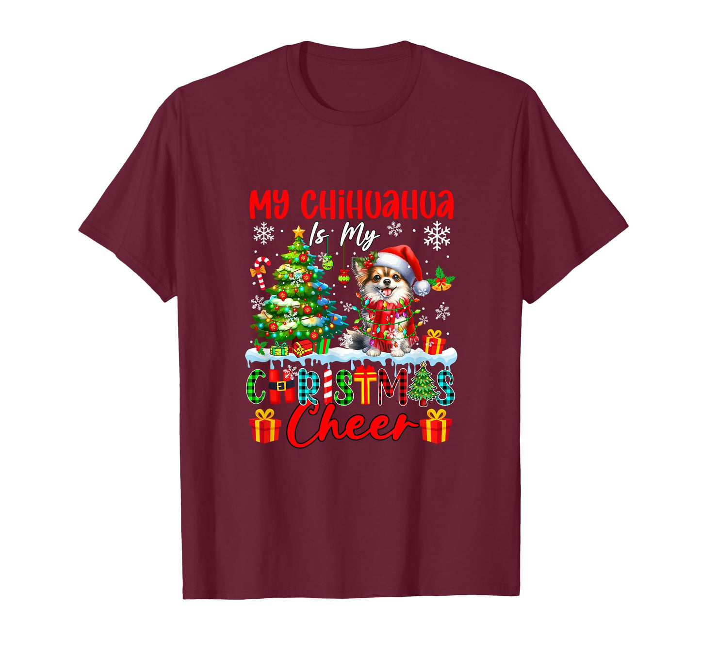 My Chihuahua is My Xmas Cheer Funny Santa Dog Owner Kids T-Shirt