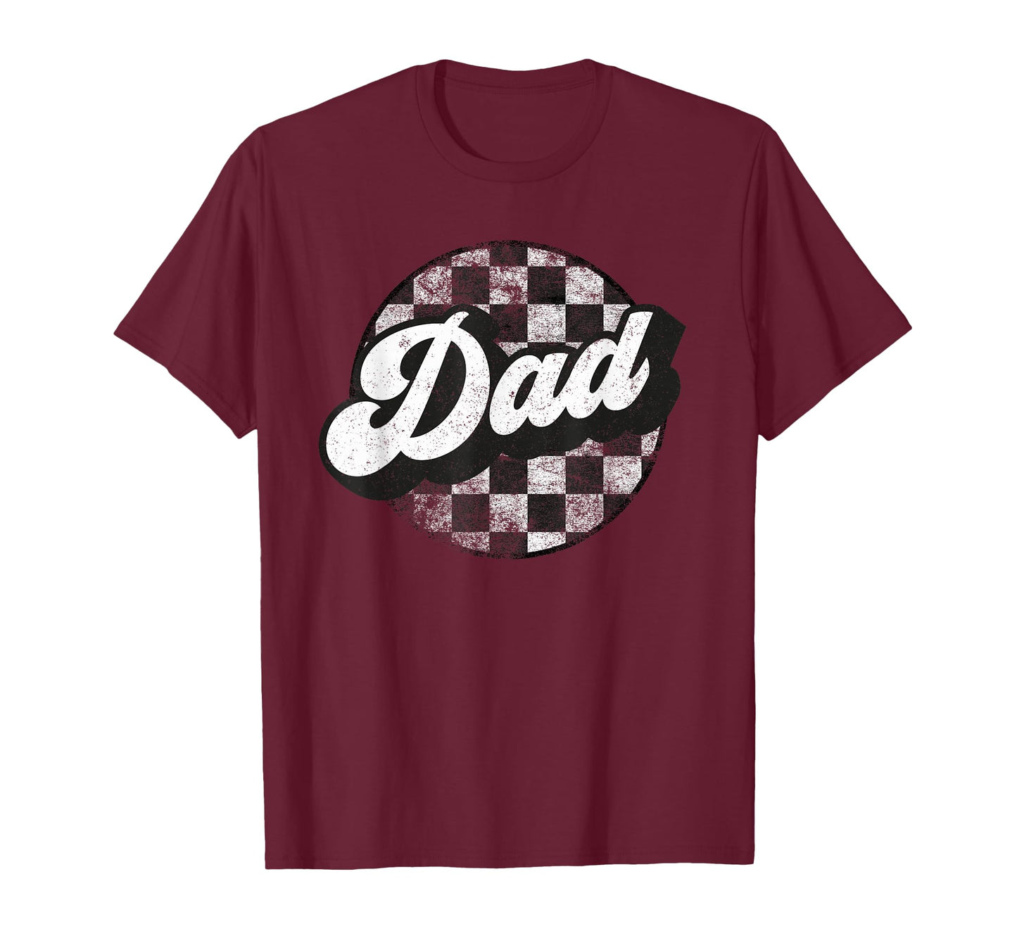 Funny Retro Checkered Dad Race Vintage Matching Family T-Shirt