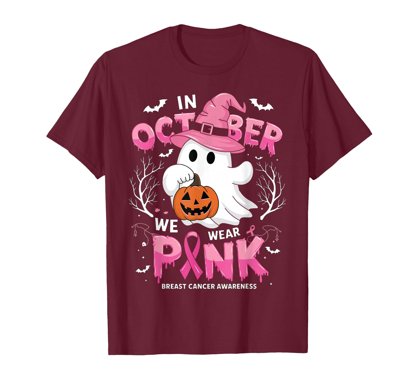 in October We Wear Pink Shirt Breast Cancer Shirts for Women T-Shirt