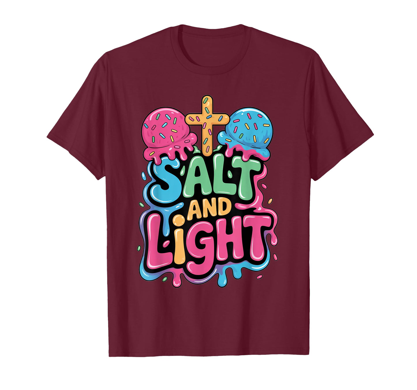 Salt and Light Ice Cream Drip Kids Jesus Christian Boys T-Shirt
