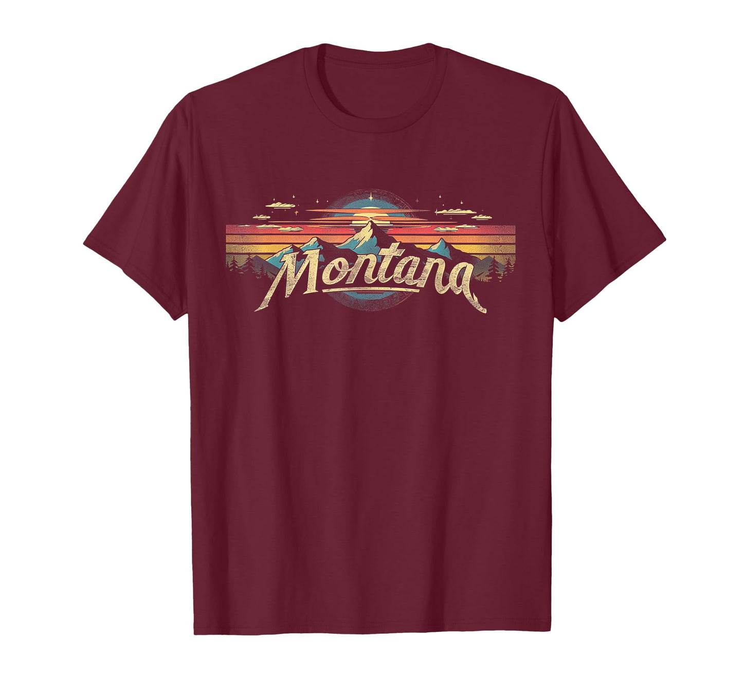 Montana -Cool Funny Graphic Vintage Men Women Kids Mountains T-Shirt
