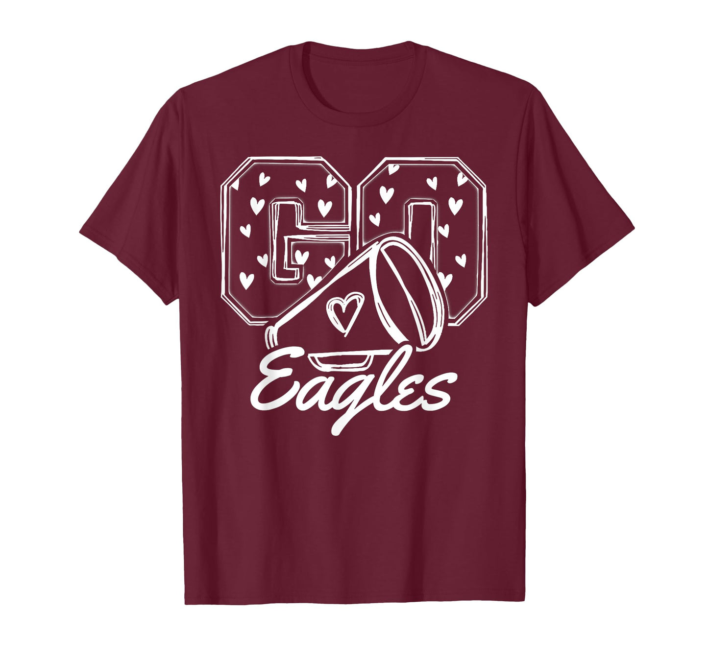 Vintage Eagles High School Go Eagles Pride Heart T-Shirt